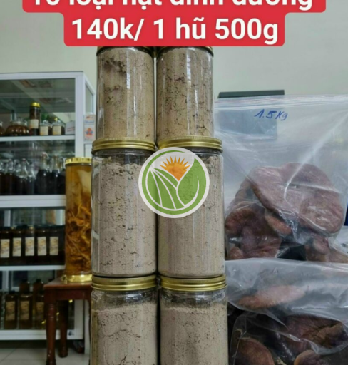 Bột ngũ cốc nhà làm nguyên chất 10 loại hạt(hạt quinoa, óc chó, hạt điều, hạt sen, đậu đen, đậu đỏ, đậu xanh, đậu trắng, đậu ngự, mè đen)