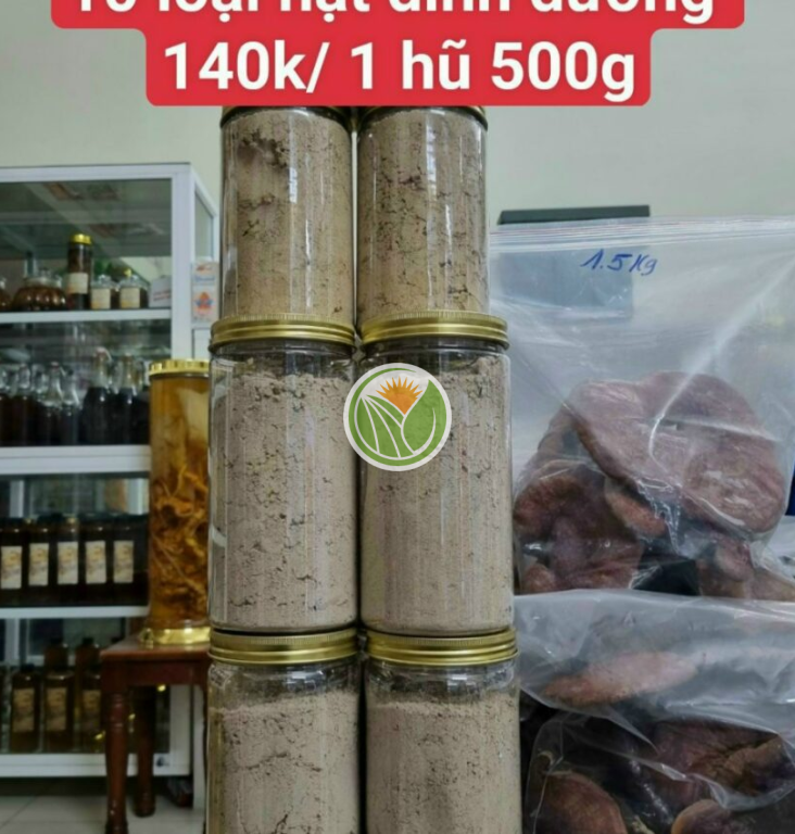 Bột ngũ cốc nhà làm nguyên chất 10 loại hạt(hạt quinoa, óc chó, hạt điều, hạt sen, đậu đen, đậu đỏ, đậu xanh, đậu trắng, đậu ngự, mè đen)